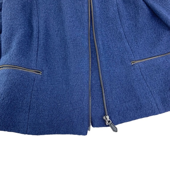 Talbots Asymmetrical Zip Front Blazer Jacket in Navy Blue - Picture 5 of 6